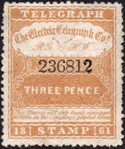 Stamp, Initialled 'R.G. .. H.W.', United Kingdom of Great Britain & Northern Ireland,  , Telegraphy