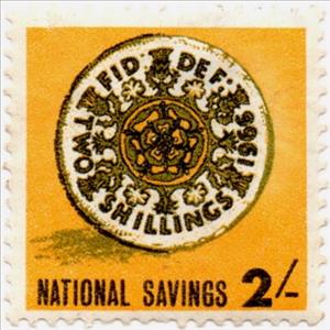 Stamp, Two shillings coin, 1966, United Kingdom of Great Britain & Northern Ireland,  , Coins