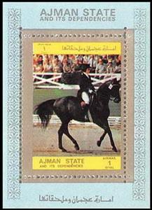 Souvenir Sheet, Dressage, Ajman,  , Olympic Games, Sports