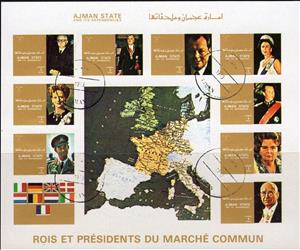 Mini Sheet, Heads of State of the countries of the EU, small format, Ajman,  , Famous People, Heads of State, Men, Politicians