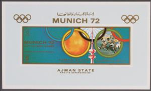 Souvenir Sheet, Hockey, Ajman,  , Hockey, Olympic Games