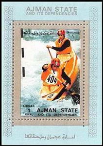 Souvenir Sheet, Kayak Slalom, Ajman,  , Olympic Games, Sports