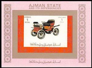 Souvenir Sheet, Old car #2, Ajman,  , Cars