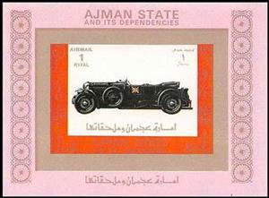 Souvenir Sheet, Old car #6, Ajman,  , Cars