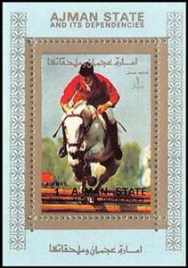 Souvenir Sheet, Show Jumping, Ajman,  , Olympic Games, Sports