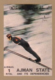 Stamp, Ski Jumping, Ajman,  , Olympic Games, Ski-jump, Sports, Winter Sports