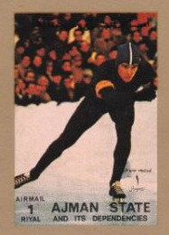Stamp, Speed Skating, Ajman,  , Olympic Games, Speed Skating, Sports, Winter Sports