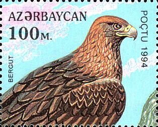 Stamp, Golden Eagle (Aquila chrysaetos), Azerbaijan,  