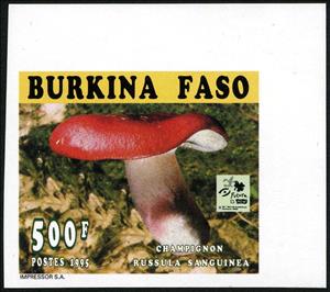 Stamp, Russula sanguinea, Burkina Faso,  , Mushrooms, Scouting