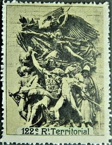 Stamp, 122nd Territorial Regiment, Cinderellas,  , Army, First World War, Monuments
