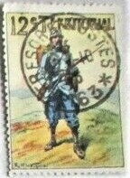 Stamp, 125th Territorial, Cinderellas,  , Army, First World War, Uniforms