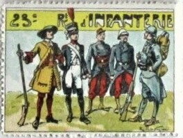 Stamp, 23rd Infantry, Cinderellas,  , Army, First World War, Uniforms