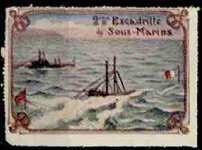 Stamp, 2e Escadrille De Sous Marins De La Première Armée Navale, Cinderellas,  , First World War, Navies, Ships, Submarines, Warships