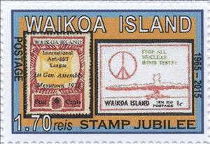 Stamp, 50th Anniversary of first Waikoa Stamps, 1.70 reis, Cinderellas,  , Anniversaries and Jubilees, Stamps