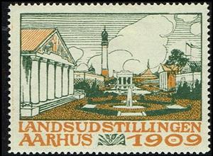 Stamp, Aarhus 1909 landsudstillingen, Cinderellas,  , Exhibition Buildings, Expositions