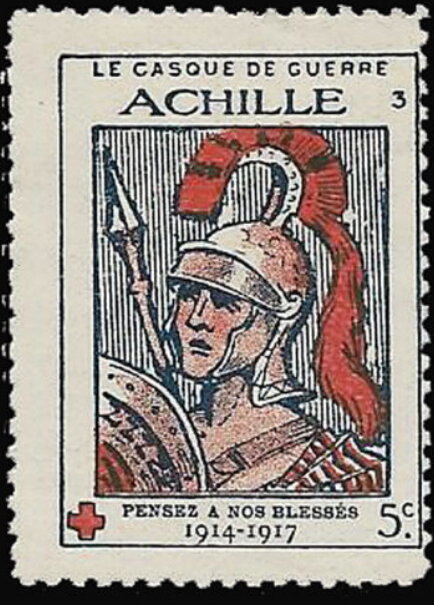 Achilles War Helmet. Red Cross. Think of our Wounded