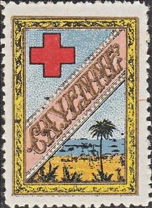 Stamp, Cayenne Red Cross, Cinderellas,  , Coastal Areas, First World War, Red Cross and Red Crescent