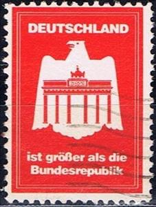Stamp, Deutschland ist größer als die Bundesrepublik, Cinderellas,  , Eagles, Gates, Heraldic Animals, Monuments, Politics