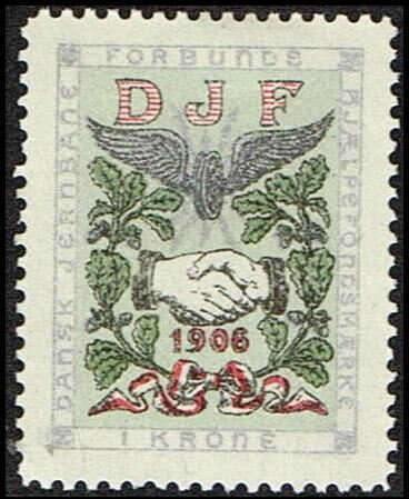 DJF 1 kr dansk jernbane forbunds hjae