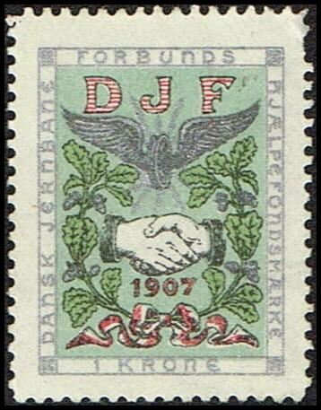 DJF 1 kr dansk jernbane forbunds hjae