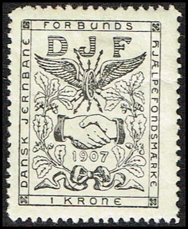 DJF 1 kr dansk jernbane forbunds hjae