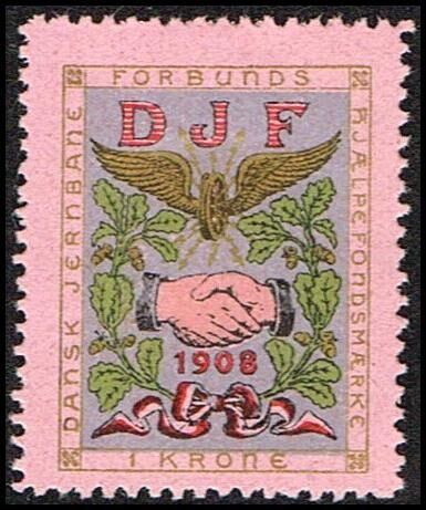 DJF 1 kr dansk jernbane forbunds hjae