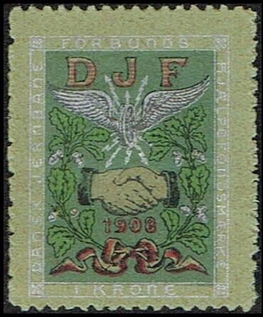 DJF 1 kr dansk jernbane forbunds hjae