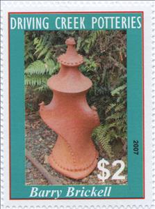 Stamp, Driving Creek Potteries, Barry Brickell, Cinderellas,  , Ceramics
