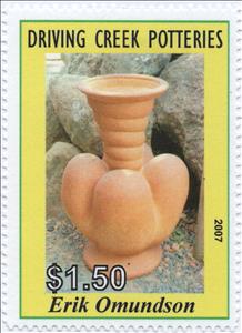 Stamp, Driving Creek Potteries, Erik Omundson, Cinderellas,  , Ceramics