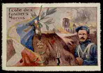 Stamp, Ecole des Fusiliers marins, Cinderellas,  , First World War, Flags, Navies