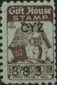 Stamp, Gift House, Cinderellas,  , Houses, Shopping