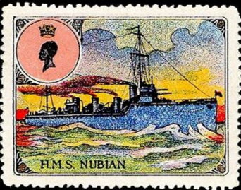 Stamp, HMS Nubian, Cinderellas,  , Navies, Sea, Ships, Warships