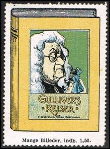 Stamp, Jespersens forlag gullivers rejser, Cinderellas,  , Books, Publishers