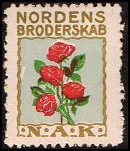 Stamp, N.a.k. Nordens Broderskab, Cinderellas,  , Flowers, Organizations