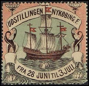 Stamp, Nykoebing f udstillingen nykoebing f fra 28 jun, Cinderellas,  , Expositions, Sailing Ships, Ships