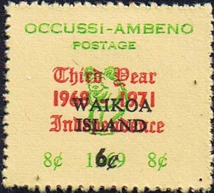 Overprint & Surcharge on Occussi-Ambeno (1971) 8c