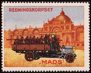 Stamp, Redningskorpset mads no gum firebrigade, Cinderellas,  , Fire-brigade