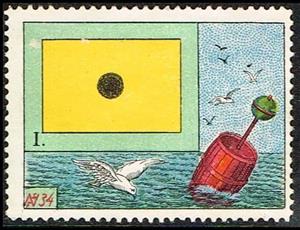 Stamp, Ship signals i nr 34, Cinderellas,  , Flags, Sea