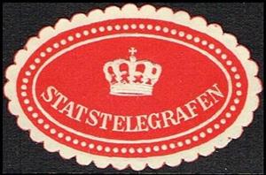 Stamp, Statstelegrafen, Cinderellas,  , Crowns and Coronets, Round Stamps, Telegraphy
