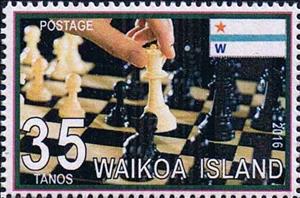Stamp, Waikoa Island Chess Championship, Cinderellas,  , Chess
