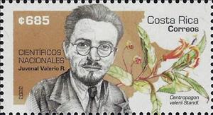 Stamp, Juvenal Valerio Rodríguez and Centropogon valerii, Costa Rica,  , Scientists, Vegetables, Women