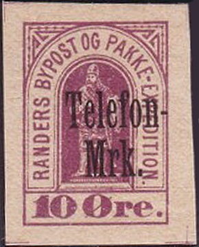 Stamp, Randers Bypost og Pakke-Expedition, Denmark,  , Telephony