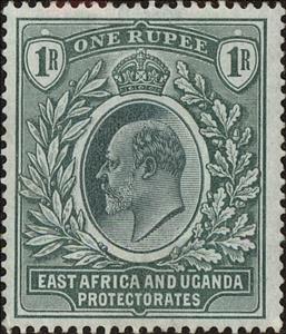 Stamp, King Edward VII, East Africa & Uganda Protectorates,  , Crowns and Coronets, Famous People, Heads of State, Kings, Men, Royalty