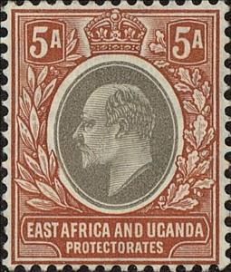 Stamp, King Edward VII, East Africa & Uganda Protectorates,  , Crowns and Coronets, Famous People, Heads of State, Kings, Men, Royalty