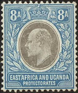 Stamp, King Edward VII, East Africa & Uganda Protectorates,  , Crowns and Coronets, Famous People, Heads of State, Kings, Men, Royalty
