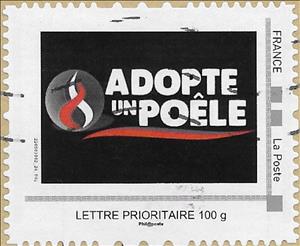 Stamp, Adopte un Poele. Install a granule burner, France,  , Energy