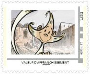 Stamp, Cartoon of Alien from the Godillots, France,  , Art, Cartoons, First World War, Science Fiction