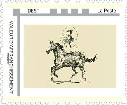 Cartoon of Circus Horse and Rider by Alexis Horellou