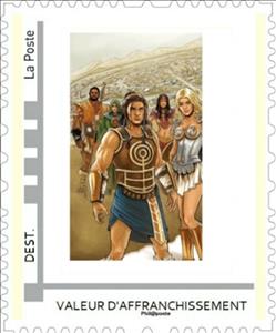 Stamp, Cartoon of Warriors by Fabiano Neves, France,  , Art, Cartoons, People