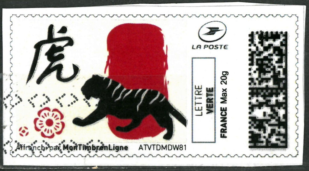 Chinese New Year of the Tiger with red block